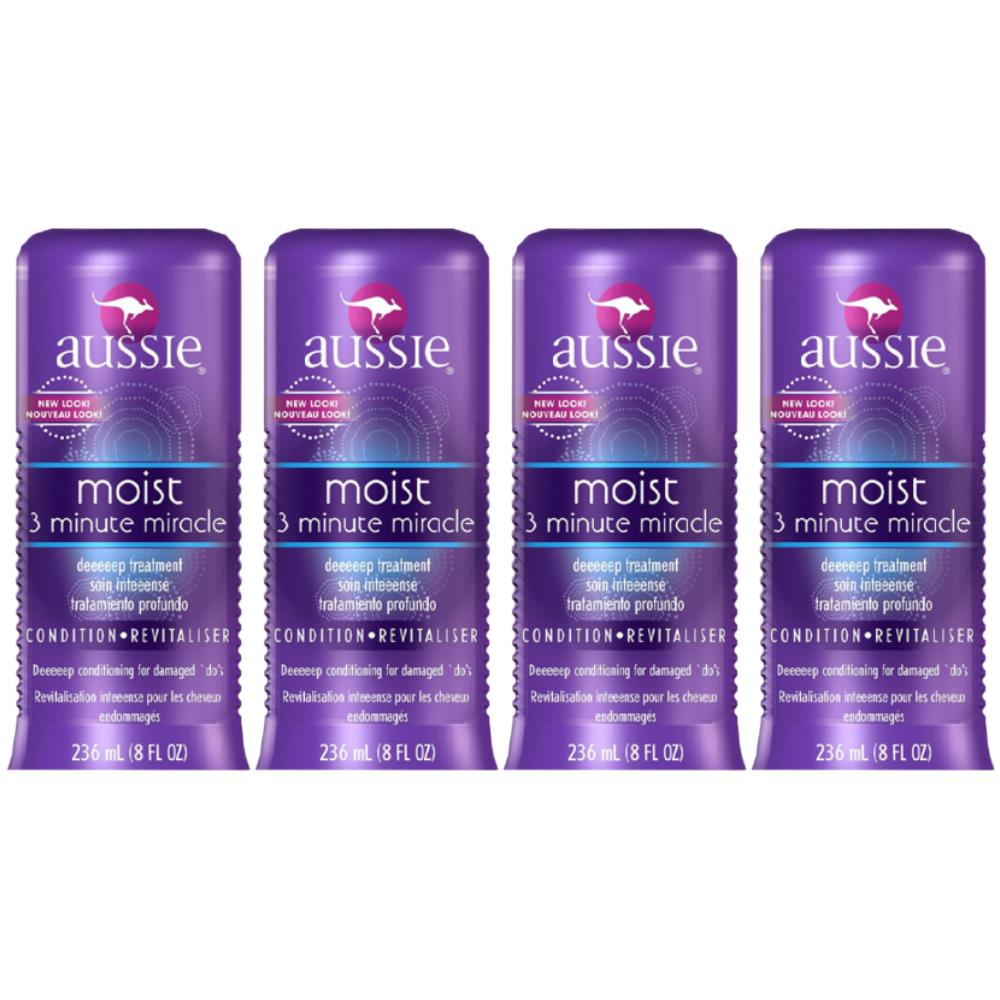 4-Pack New Aussie 3 Minute Miracle Reconstructor Deep For Dry To Damaged Hair 8